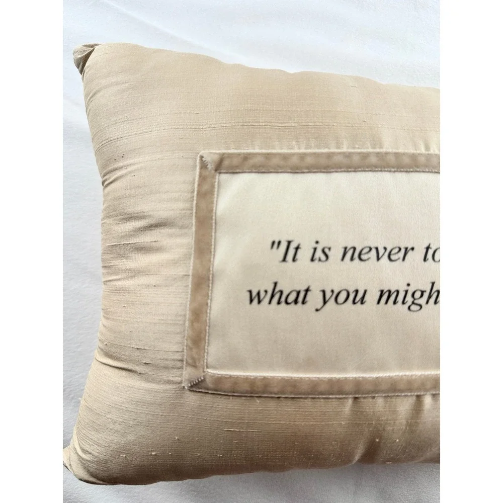 Neutral Beige Textured Throw Pillow Quote Farmhouse Linen Style Decor‎